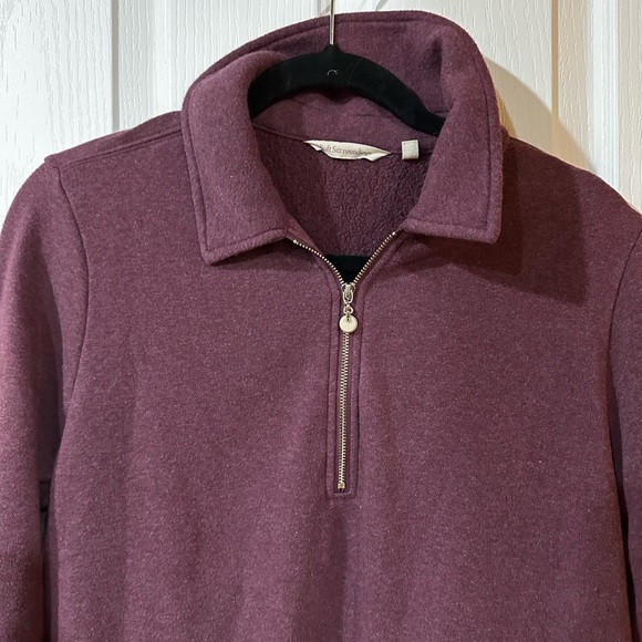 Soft Surroundings Calla Top in Plum Perfect Heather - Picture 2 of 7